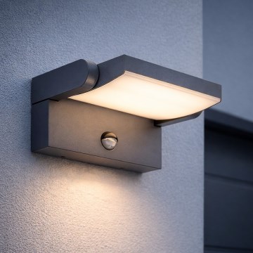 BRILAGI - LED-Außen-Wandleuchte mit Bewegungs- und Dämmerungssensor ANKLE LED/12W/230V IP65 schwarz