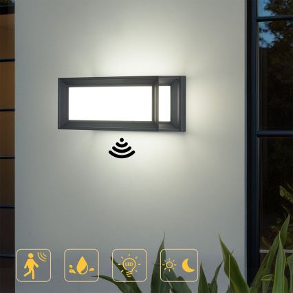 BRILAGI - LED-Außenwandleuchte mit Sensor PARKER LED/12W/230V anthrazit IP44