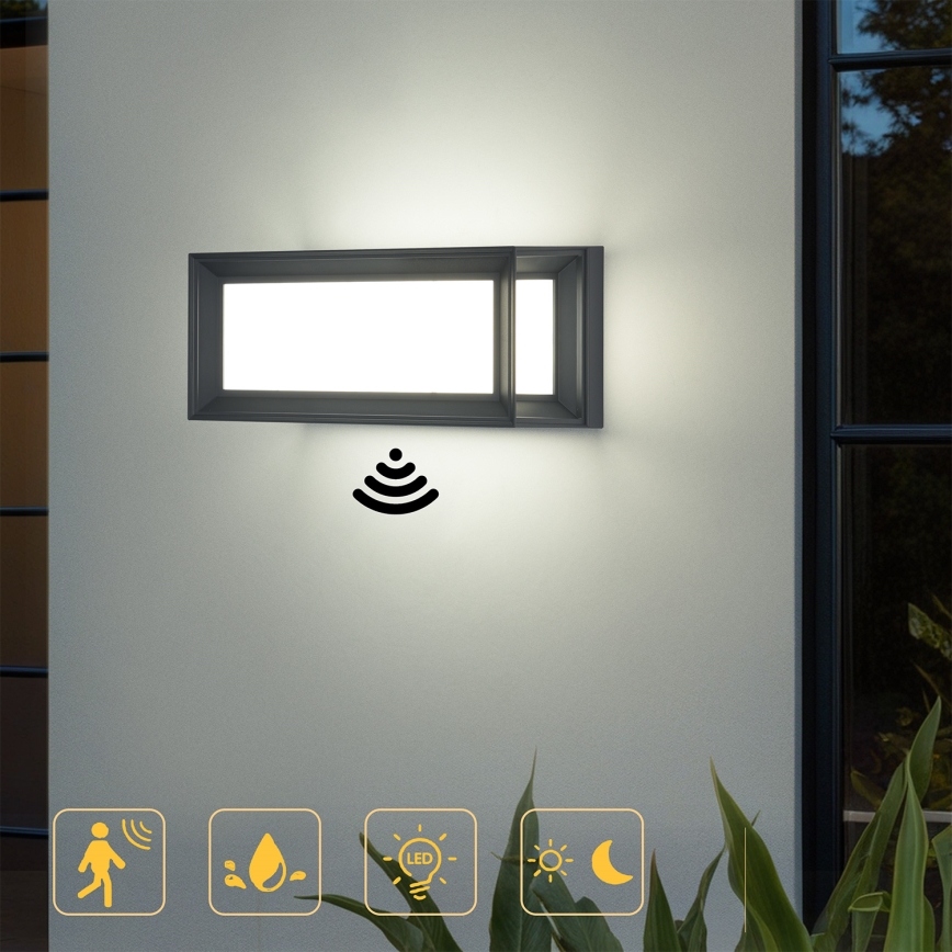 BRILAGI - LED-Außenwandleuchte mit Sensor PARKER LED/12W/230V anthrazit IP44