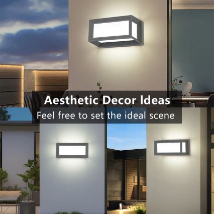 Brilagi - LED-Außenwandleuchte mit Sensor PARKER LED/12W/230V grau IP44