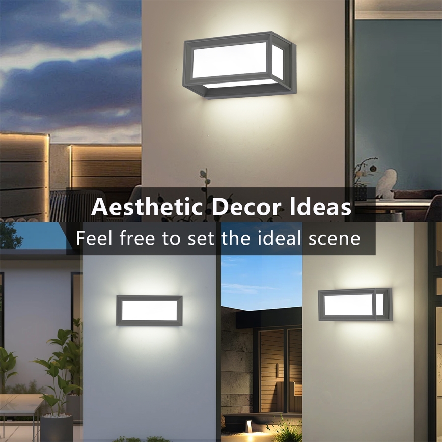 Brilagi - LED-Außenwandleuchte mit Sensor PARKER LED/12W/230V grau IP44