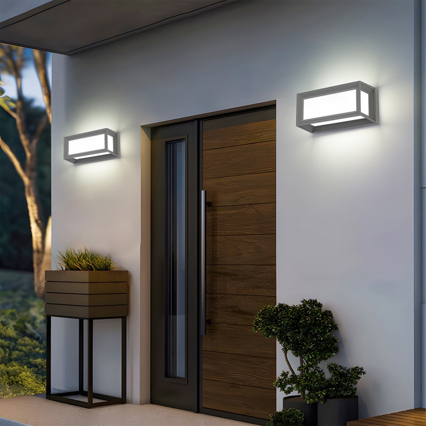 Brilagi - LED-Außenwandleuchte mit Sensor PARKER LED/12W/230V grau IP44