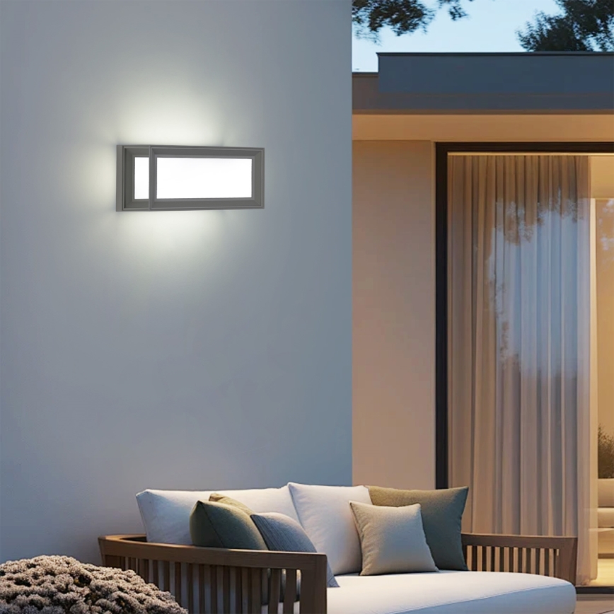 Brilagi - LED-Außenwandleuchte mit Sensor PARKER LED/12W/230V grau IP44