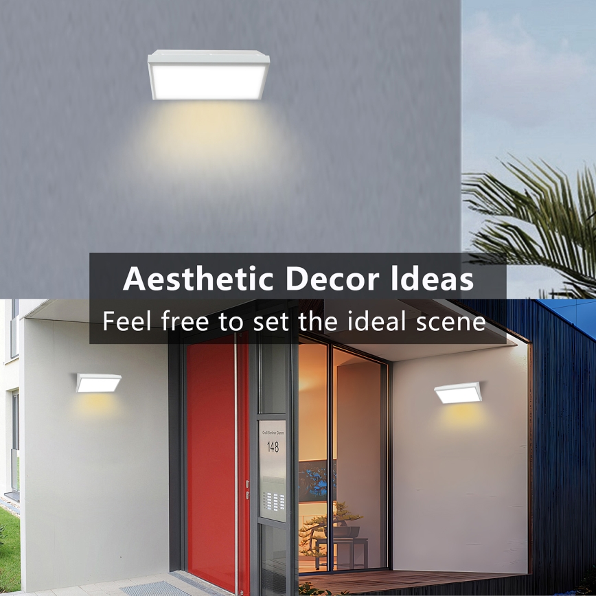 Brilagi - LED-Außenwandleuchte mit Sensor, TRIANGLE LED/20W/230V, weiß, IP65
