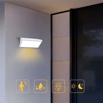 Brilagi - LED-Außenwandleuchte mit Sensor, TRIANGLE LED/20W/230V, weiß, IP65