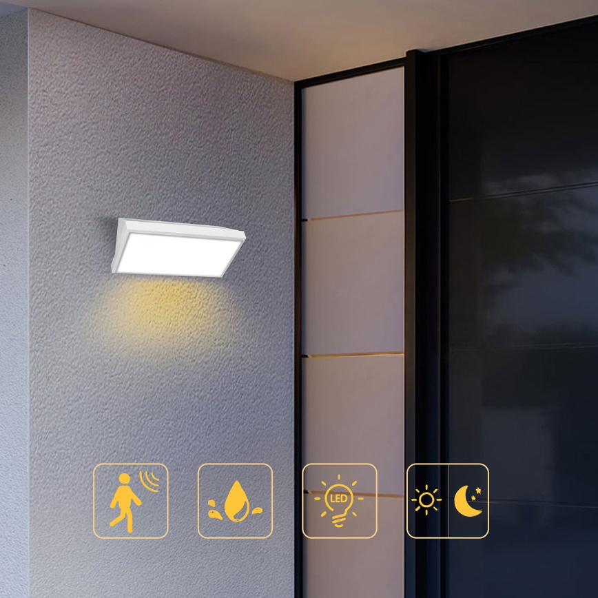 Brilagi - LED-Außenwandleuchte mit Sensor, TRIANGLE LED/20W/230V, weiß, IP65