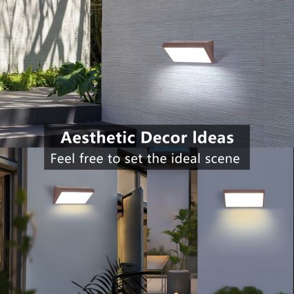 Brilagi - LED Außen-Wandleuchte TRIANGLE LED/20W/230V braun IP65