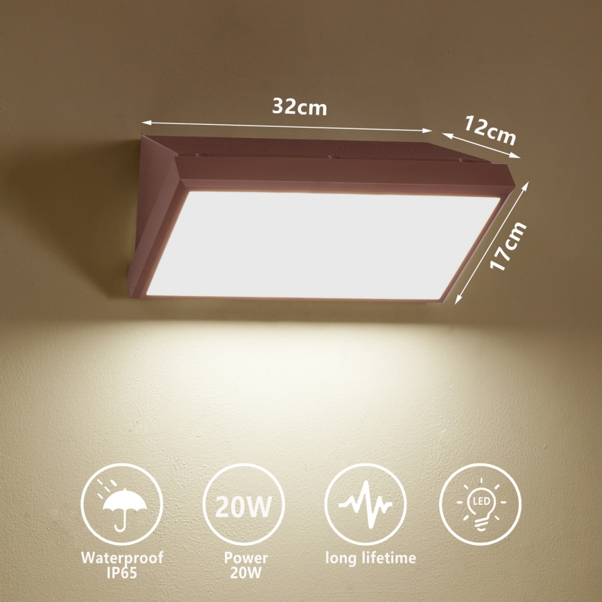 Brilagi - LED Außen-Wandleuchte TRIANGLE LED/20W/230V braun IP65
