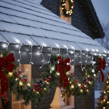 Brilagi - LED-Außen-Weihnachts-Lichterkette 400 LEDs / 8 Funktionen, 23 m, IP44, kaltweiß