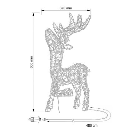 BRILAGI - LED Außen-Weihnachtsdekoration LED/3,3W/230V IP44 60x37 cm Rentier