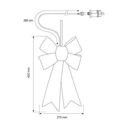 BRILAGI - LED-Außen-Weihnachtsdekoration LED/3,3W/230V IP44 goldene Schleife