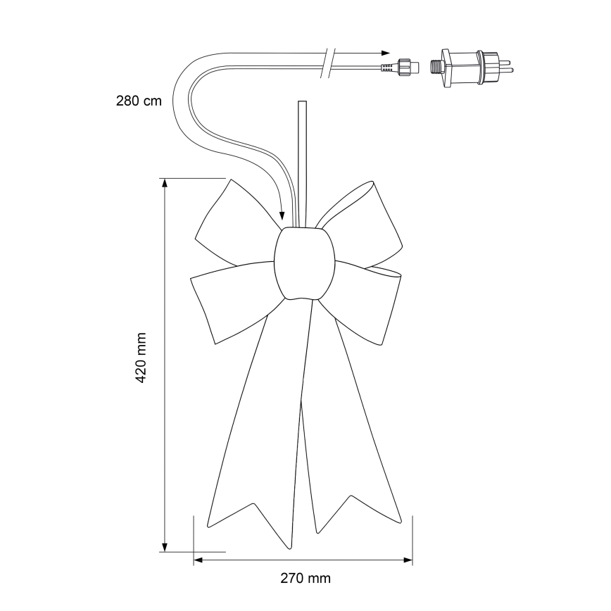 BRILAGI - LED-Außen-Weihnachtsdekoration LED/3,3W/230V IP44 goldene Schleife