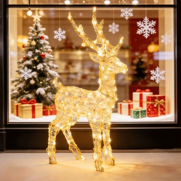 BRILAGI - LED-Außen-Weihnachtsdekoration LED/3,6 W/8 Funktionen IP44 65 cm Rentier warmweiß
