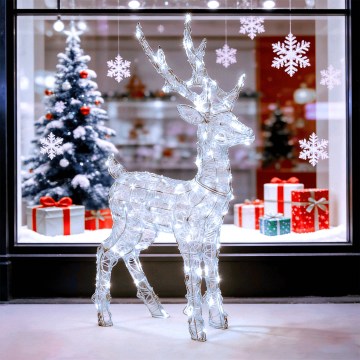 BRILAGI - LED-Außen-Weihnachtsdekoration LED/3,6W/8 Funktionen 65 cm IP44 Rentier kaltweiß