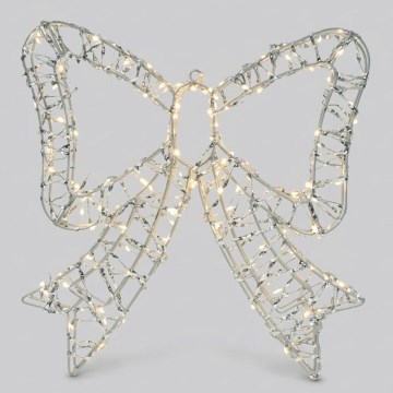 BRILAGI - LED Außen-Weihnachtsdekoration LED/3,6W/8 Funktionen IP44 41 cm silberne Schleife