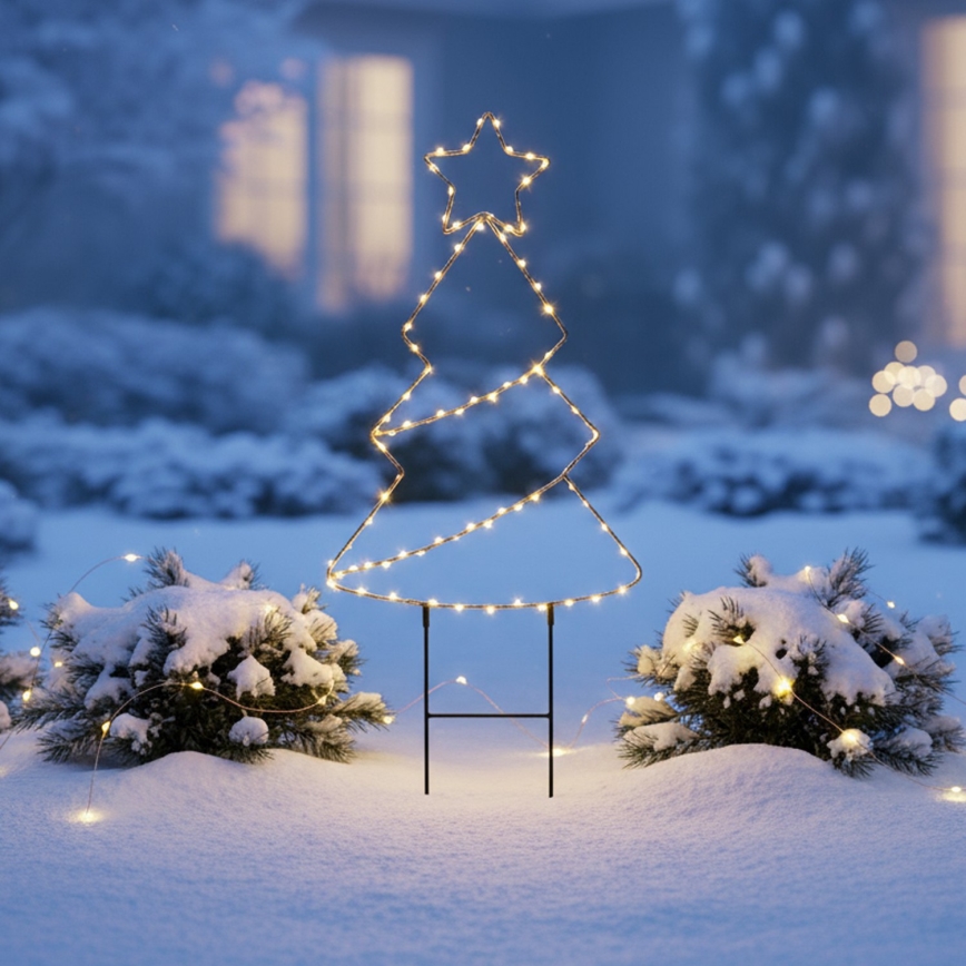 Brilagi - LED-Außen-Weihnachtsdekoration LED/3xAA IP44 68x29 cm Weihnachtsbaum