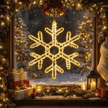 BRILAGI - LED-Außen-Weihnachtsdekoration LED/6W/8 Funktionen 43 cm IP44 Schneeflocke warmweiß