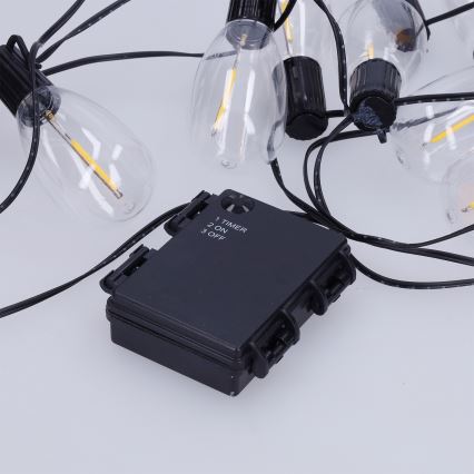 Brilagi - LED-Außen-Weihnachtsgirlande 10xLED/3xAA 3,2m IP44 warmweiß