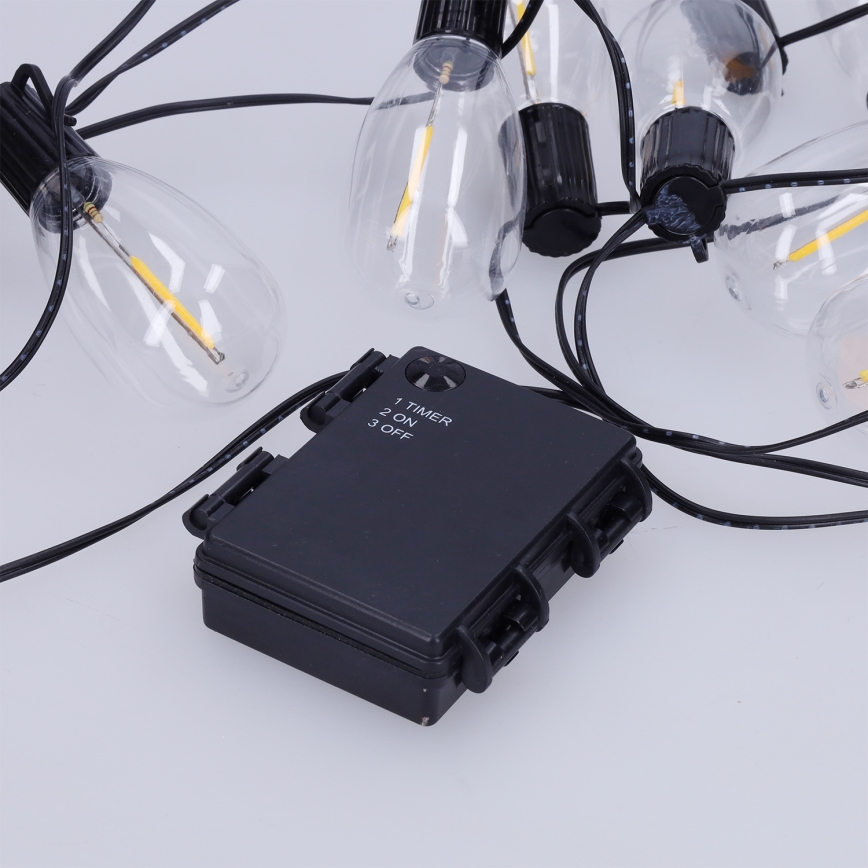 Brilagi - LED-Außen-Weihnachtsgirlande 10xLED/3xAA 3,2m IP44 warmweiß