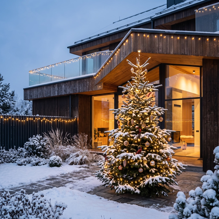 BRILAGI - LED-Außen-Weihnachtslichterkette 1000 LEDs / 8 Funktionen, 105 m, IP44, warmweiß