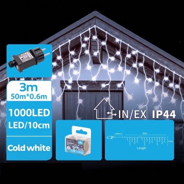 BRILAGI - LED-Außen-Weihnachtslichterkette 1000xLED/9W/8 Funktionen 53x0,4m IP44 kaltweiß