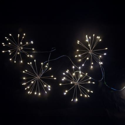 Brilagi - LED-Außen-Weihnachtslichterkette, 150 LEDs, 5 m, IP44, kaltweiß, Feuerwerk-Effekt