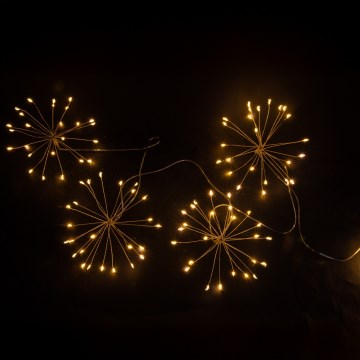 Brilagi - LED-Außen-Weihnachtslichterkette, 150 LEDs, 5 m, IP44, warmweiß, Feuerwerk-Effekt