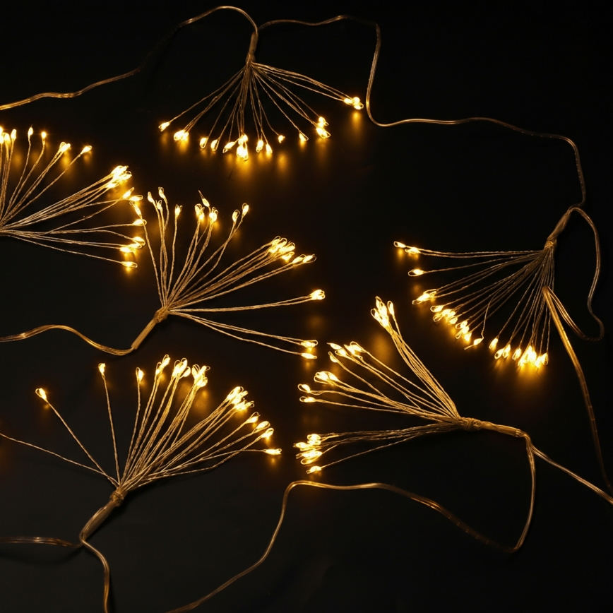 Brilagi - LED-Außen-Weihnachtslichterkette, 150 LEDs, 5 m, IP44, warmweiß, Feuerwerk-Effekt