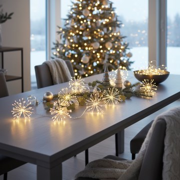 Brilagi - LED-Außen-Weihnachtslichterkette 150 LEDs 5 m IP44 warmweiß Feuerwerk
