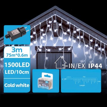 BRILAGI - LED-Außen-Weihnachtslichterkette 1500xLED/12W/8 Funktionen 78 m IP44 kaltweiß