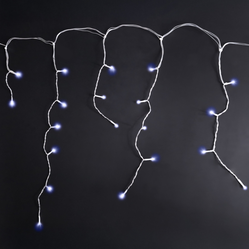 Brilagi - LED-Weihnachts-Lichterkette für den Außenbereich, 200 LEDs, 8 Funktionen, 13 m, IP44, kaltweiß, Eiszapfen