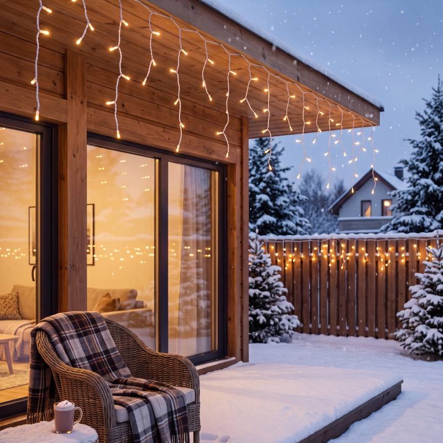 BRILAGI - LED-Außen-Weihnachtslichterkette 800xLED/8 Funktionen 43m IP44 warmweiß Eiszapfen