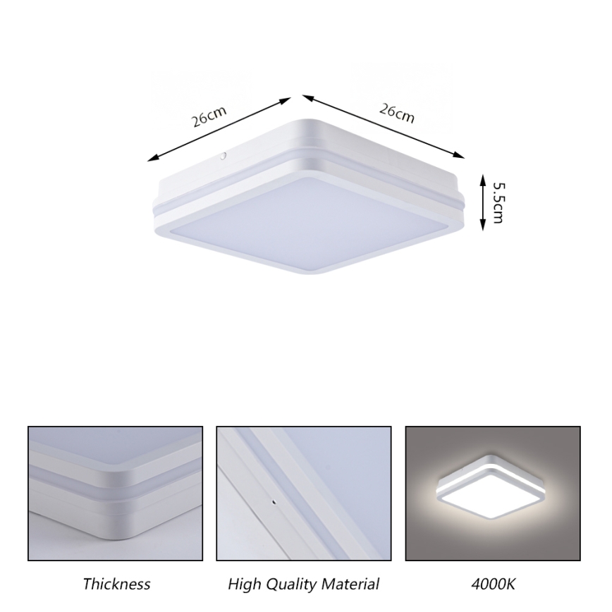 Brilagi - LED Außenleuchte BENE LED/24W/230V 26x26 cm weiß IP54