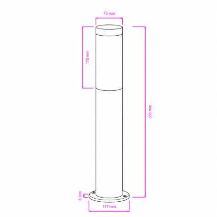 BRILAGI - LED-Außenleuchte ELIA 1xE27/7W/230V 4000K IP44 50 cm mattchrom