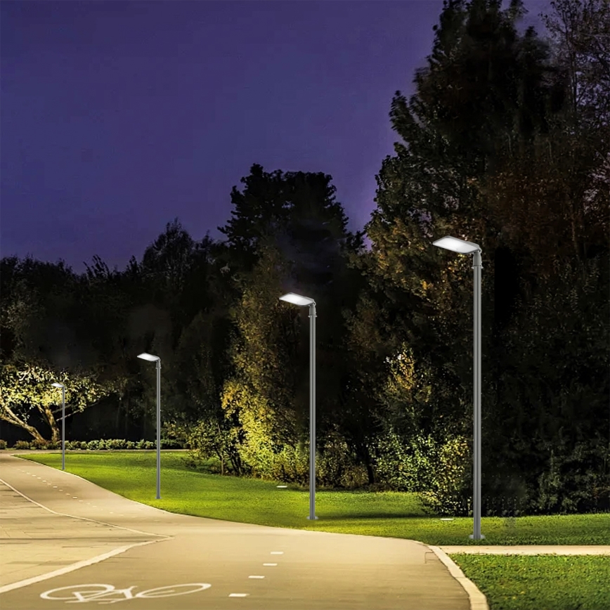 Brilagi - LED-Außen-Straßenleuchte mit 3 m Mast und Gelenk URBANLIGHT LED/100W/230V grau IP65