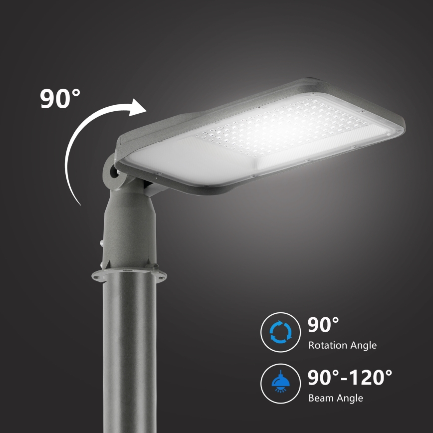 Brilagi - LED-Außen-Straßenleuchte mit 3 m Mast und Gelenk URBANLIGHT LED/100W/230V grau IP65