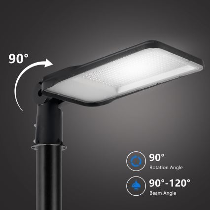 Brilagi - LED-Außen-Straßenleuchte mit 4 m Mast und schwenkbarem Gelenk URBANLIGHT LED/200W/230V schwarz IP65