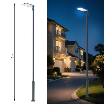 Brilagi - LED-Straßenleuchte für den Außenbereich mit Mast und Gelenk, 5 m, URBANLIGHT LED/200W/230V, anthrazit, IP65