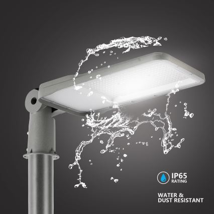 Brilagi - LED-Außen-Straßenleuchte mit 3 m Mast und Gelenk, URBANLIGHT LED/200W/230V, grau, IP65