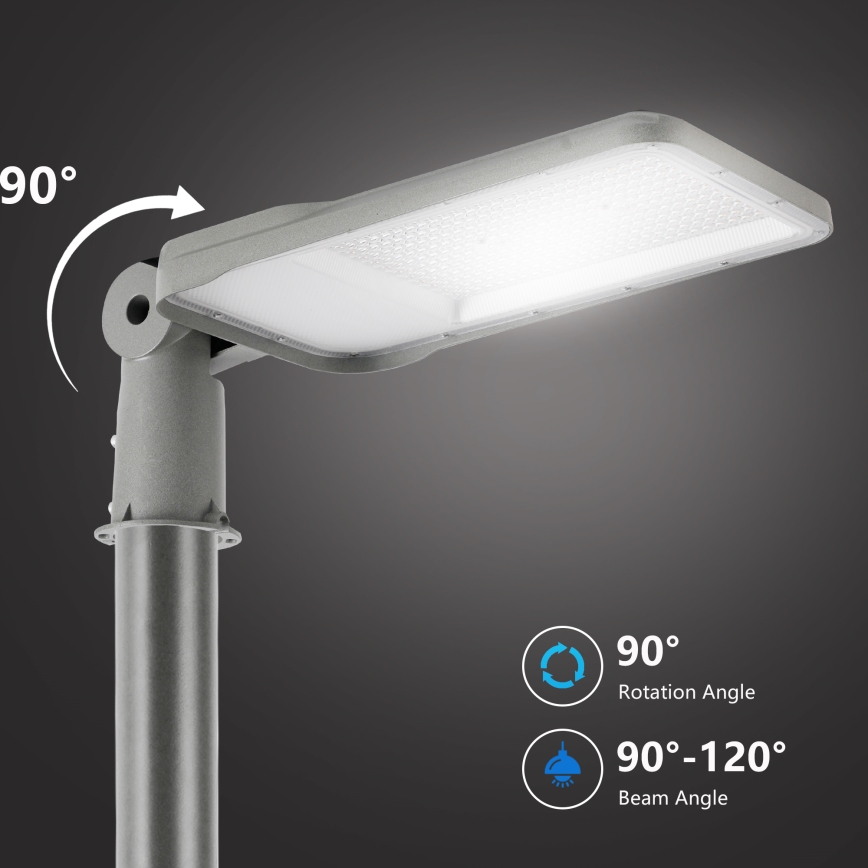 Brilagi - LED-Außen-Straßenleuchte mit 3 m Mast und Gelenk, URBANLIGHT LED/200W/230V, grau, IP65
