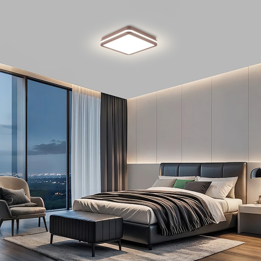 Brilagi - LED-Außen-Deckenleuchte mit Sensor BENE LED/24W/230V 26x26 cm braun IP54