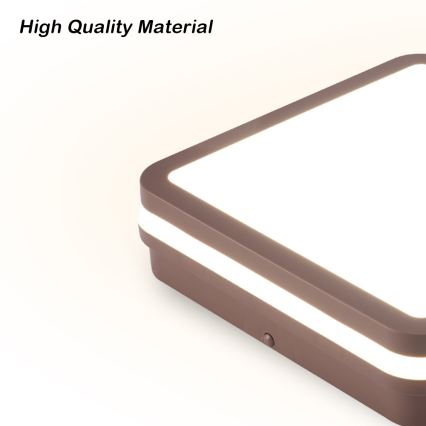 Brilagi - LED-Außen-Deckenleuchte mit Sensor BENE LED/24W/230V 26x26 cm braun IP54