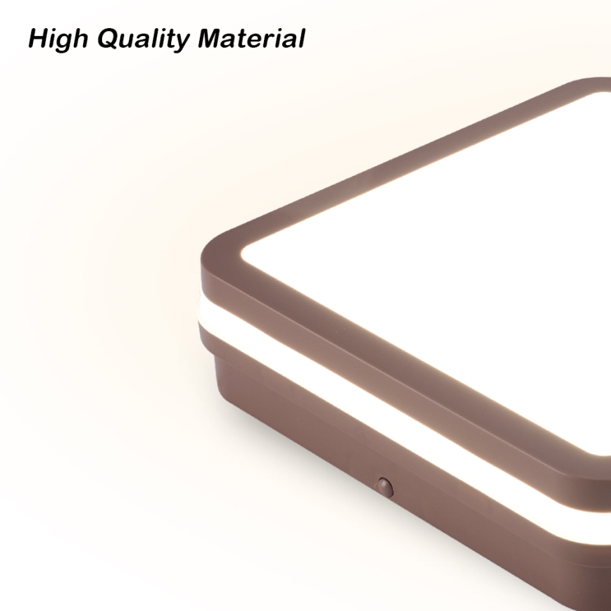 Brilagi - LED-Außen-Deckenleuchte mit Sensor BENE LED/24W/230V 26x26 cm braun IP54