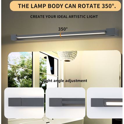 Brilagi - LED-Außenwandleuchte AQUA LINE LED/24W/230V 90 cm IP44 Anthrazit CRI 90