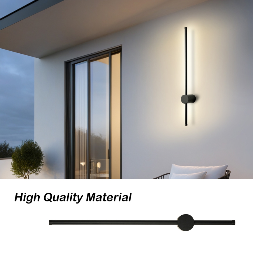 Brilagi - LED Außenwandleuchte AURA LED/12W/230V 3000K IP54 65 cm schwarz CRI 90