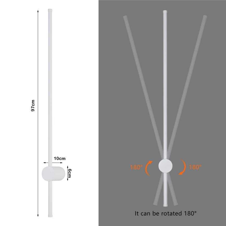 Brilagi - AURA LED-Außenwandleuchte LED/20W/230V 3000K IP54 97 cm Weiß CRI 90