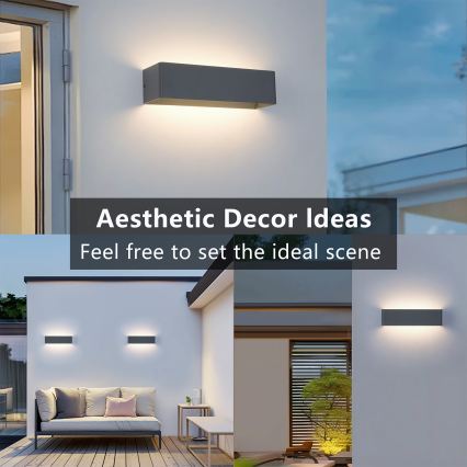 Brilagi - LED-Außenwandleuchte DONNANI LED/12W/230V 30 cm Anthrazit IP44