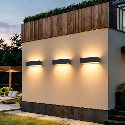 Brilagi - LED-Außenwandleuchte DONNANI LED/12W/230V 30 cm schwarz IP44