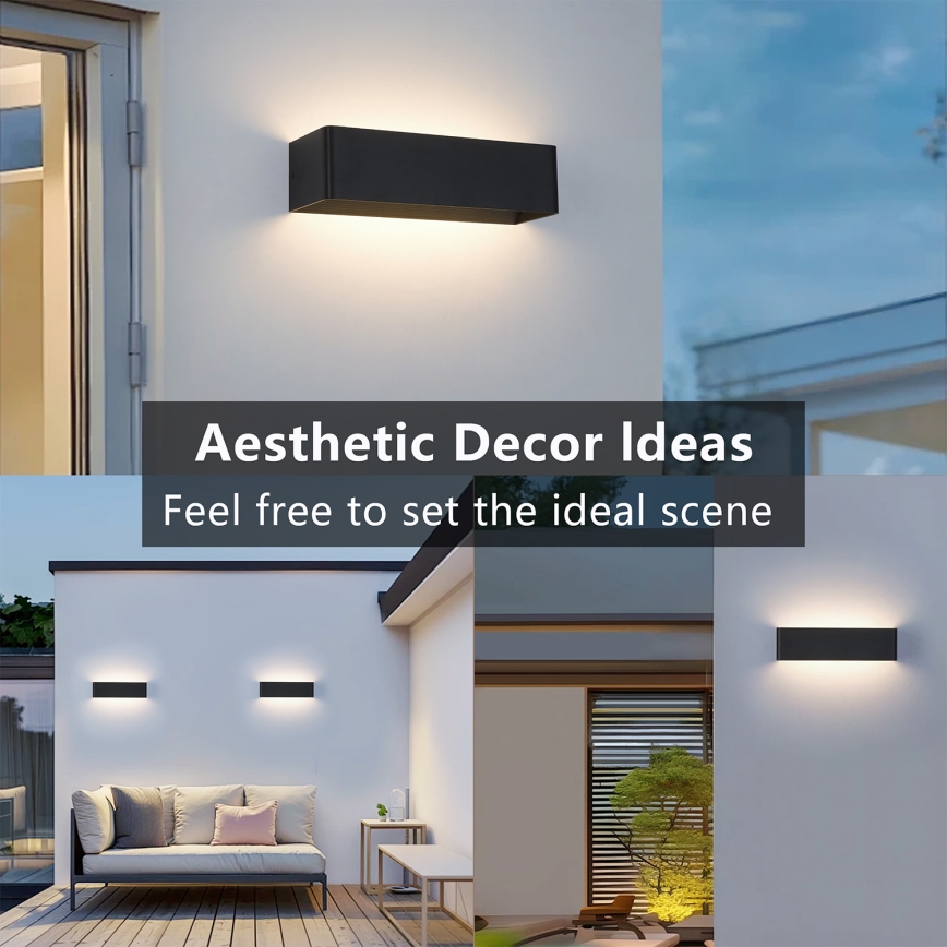Brilagi - LED-Außenwandleuchte DONNANI LED/12W/230V schwarz IP44