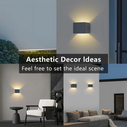 Brilagi - LED-Außenwandleuchte DONNANI LED/5W/230V 10 cm anthrazit IP44